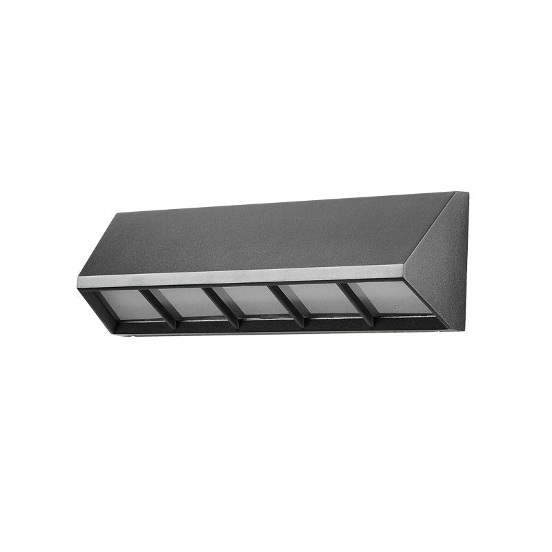 Textured Black Triangular Prism Led Wall Mounted Light - Modern Patio Sconce Lighting