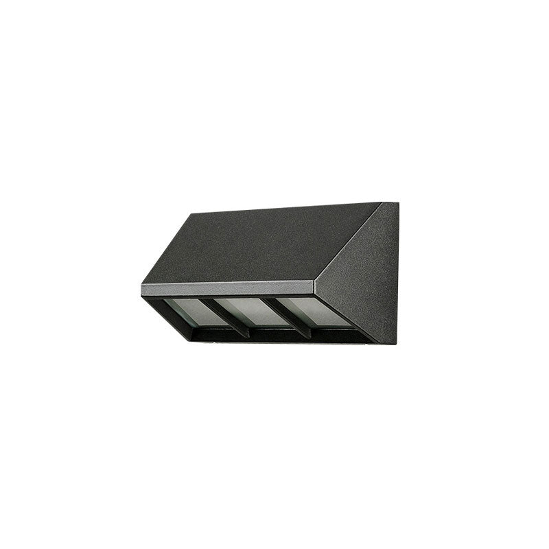 Textured Black Triangular Prism Led Wall Mounted Light - Modern Patio Sconce Lighting