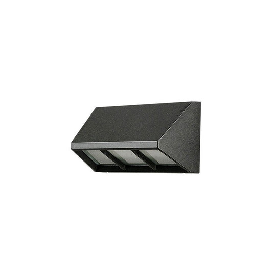 Textured Black Triangular Prism Led Wall Mounted Light - Modern Patio Sconce Lighting