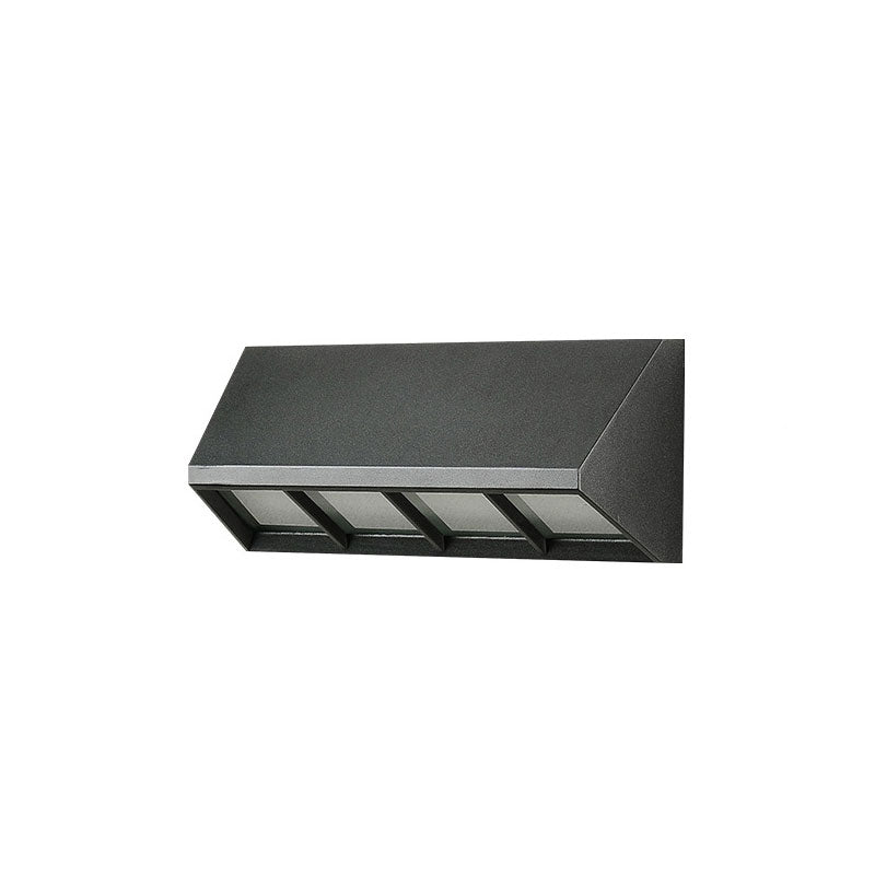 Textured Black Triangular Prism Led Wall Mounted Light - Modern Patio Sconce Lighting / White Medium