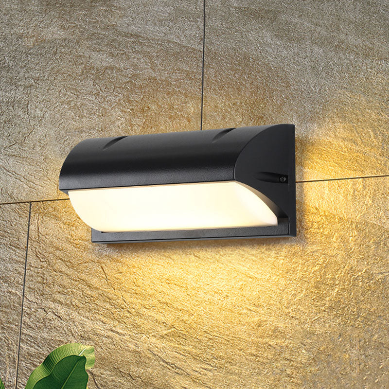 Minimalistic Black Wall Sconce Lamp - Metal Led Lighting Fixture For Outdoor Spaces