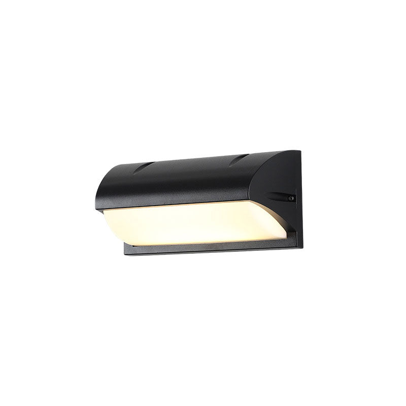 Minimalistic Black Wall Sconce Lamp - Metal Led Lighting Fixture For Outdoor Spaces