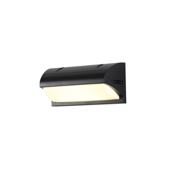 Minimalistic Black Wall Sconce Lamp - Metal Led Lighting Fixture For Outdoor Spaces