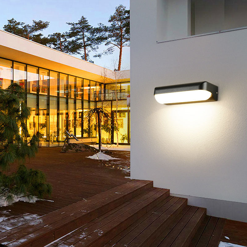 Minimalist Metallic Black Led Wall Sconce For Balcony Lighting Textured / Large A