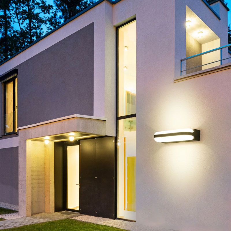 Minimalist Metallic Black Led Wall Sconce For Balcony Lighting Textured / Large B