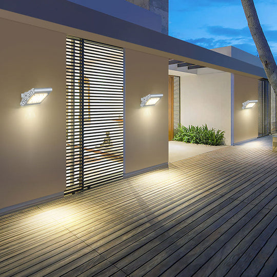 Simplicity Aluminum Led Spotlight Wall Sconce In Silver For Courtyard Lighting / A