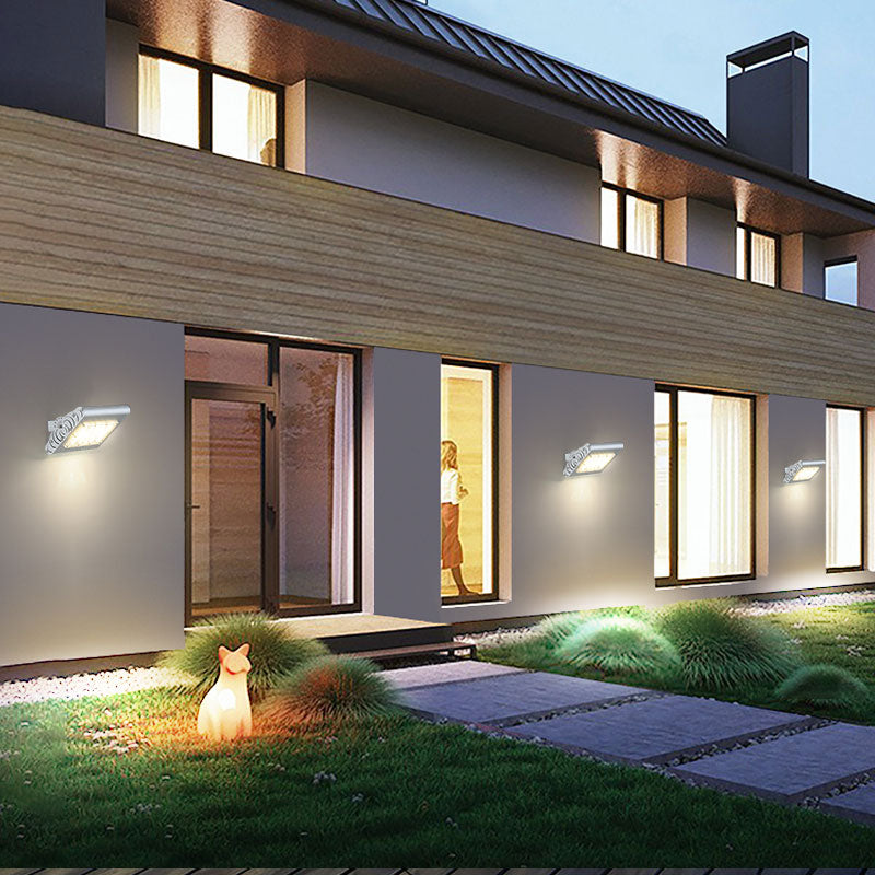 Simplicity Aluminum Led Spotlight Wall Sconce In Silver For Courtyard Lighting