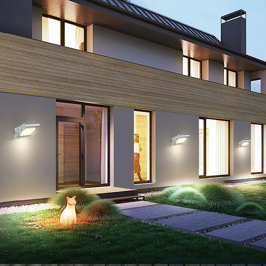 Simplicity Aluminum Led Spotlight Wall Sconce In Silver For Courtyard Lighting