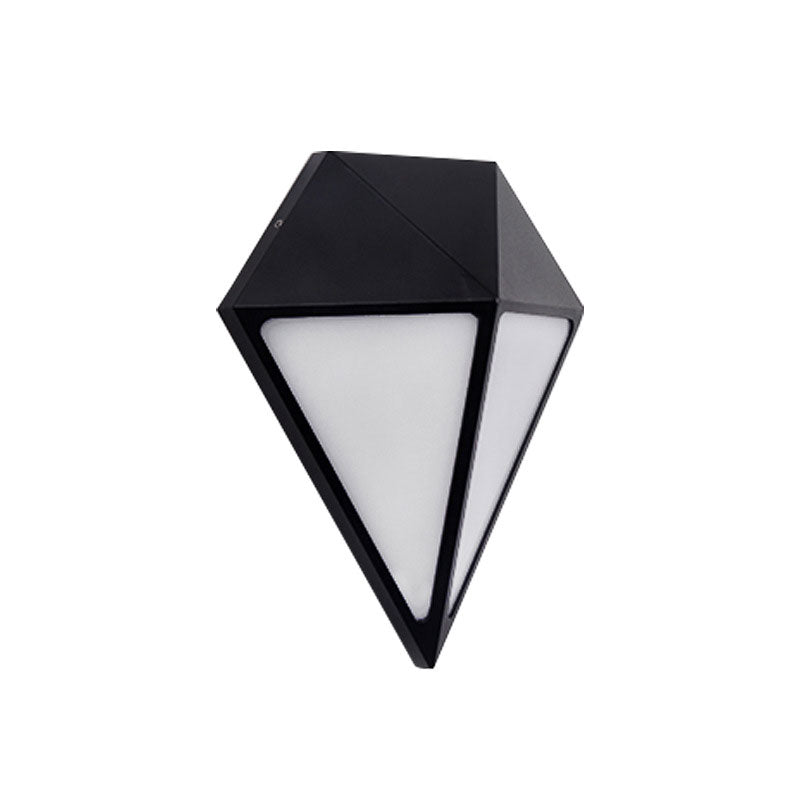 Black Aluminum Diamond Wall Sconce - Minimalist Led Outdoor Lighting