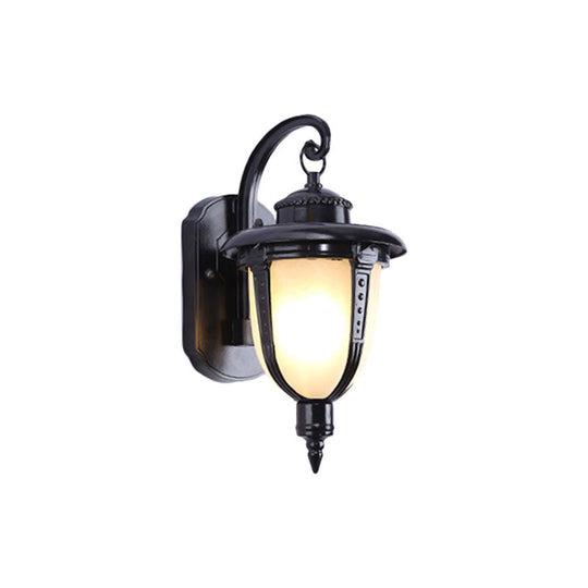 Opal Glass Wall Light Fixture For Traditional Outdoor Bell Mount