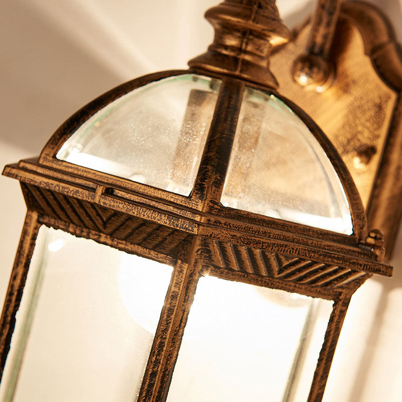 House Shaped Wall Mount Light With Clear Glass Ideal For Courtyard