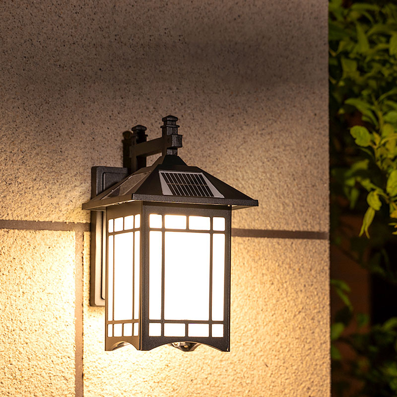 Classic Outdoor Solar Wall Lighting Fixture - House Shaped Aluminum Led Sconce