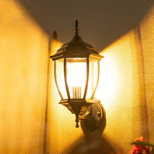 Minimalist Clear Glass Wall Sconce Lamp With Bell Shade - Ideal For Courtyard Lighting