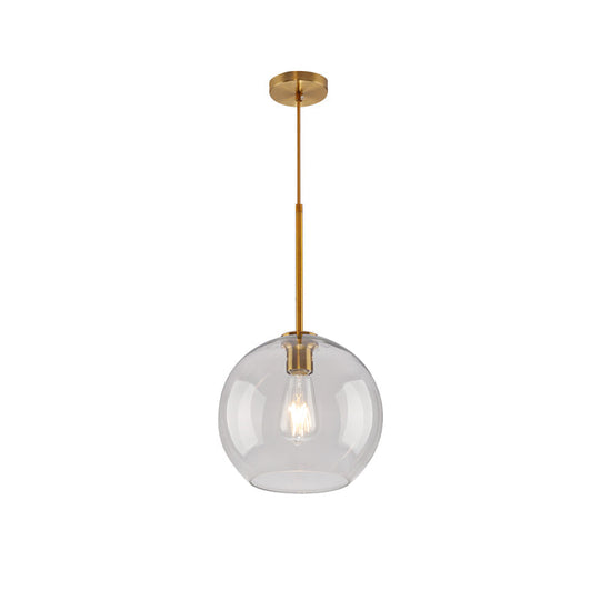 Modern Global Pendant Light With Clear/Amber Glass And Gold Finish Available In 3 Sizes