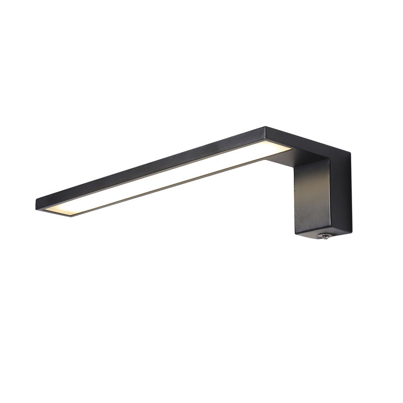 Modern Rectangular Led Wall Mount Light - Acrylic White/Black Bedside Fixture In Warm/White