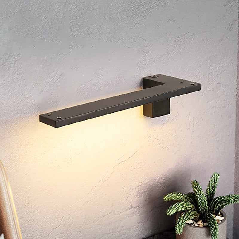 Modern Rectangular Led Wall Mount Light - Acrylic White/Black Bedside Fixture In Warm/White Black /