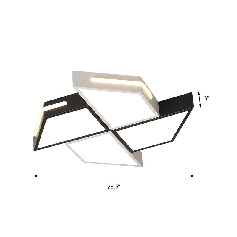 Modern Black And White Windmill Flush Lighting Led Ceiling Lamp Fixture (18’/23.5’ Wide)