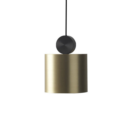 Simplicity Gold Geometric Led Ceiling Light For Dining Room / White Cylinder