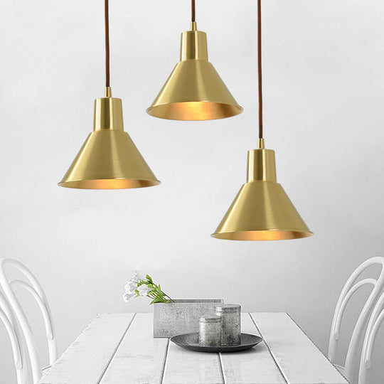 Postmodern Geometrical 1-Head Gold Pendant Ceiling Light / A