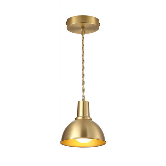 Modern Geometric Shade Ceiling Light - Metallic Gold Pendant Fixture For Dining Room