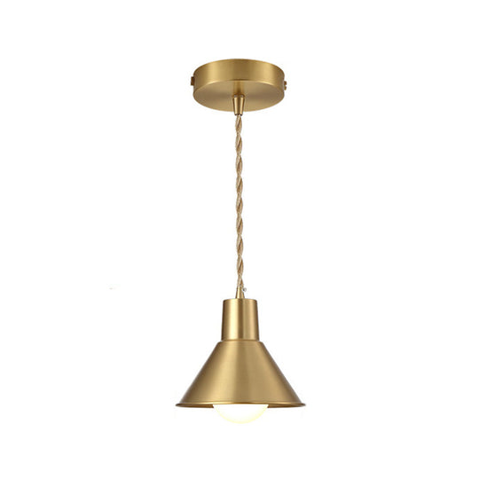 Gold Geometric Shade Ceiling Pendant Light - Post-Modern Design For Dining Room 1-Light Fixture