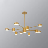 Starburst Led Living Room Chandelier - Minimalist Metallic Pendant Light