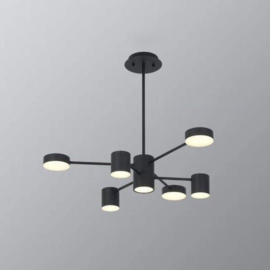 Minimalist Led Chandelier For Living Room - Starburst Pendant Light 6 / Black