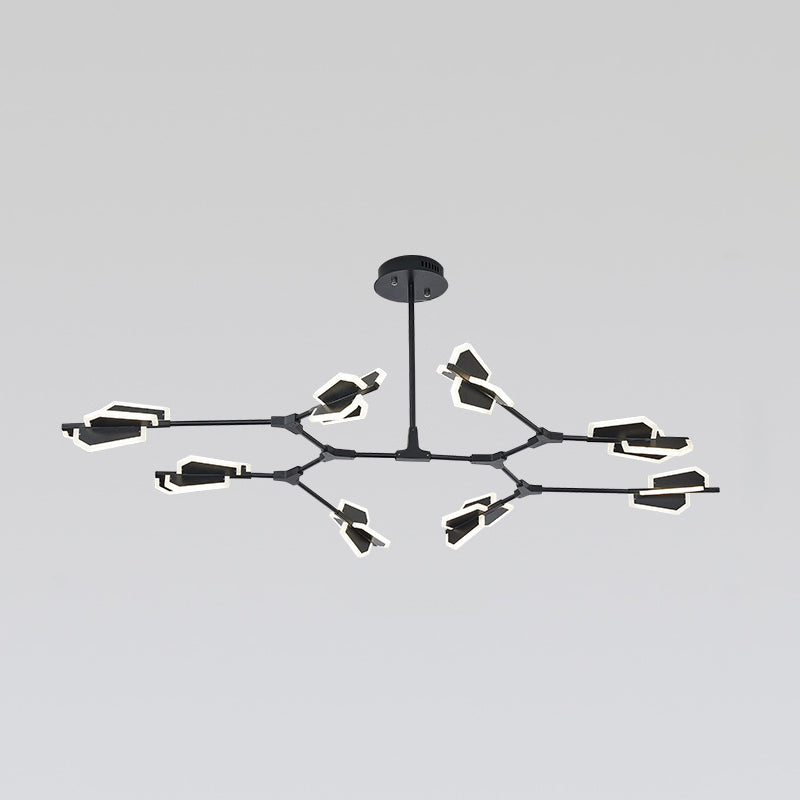 Branch Shaped Led Chandelier Light For Postmodern Metallic Living Room Ceiling Lighting