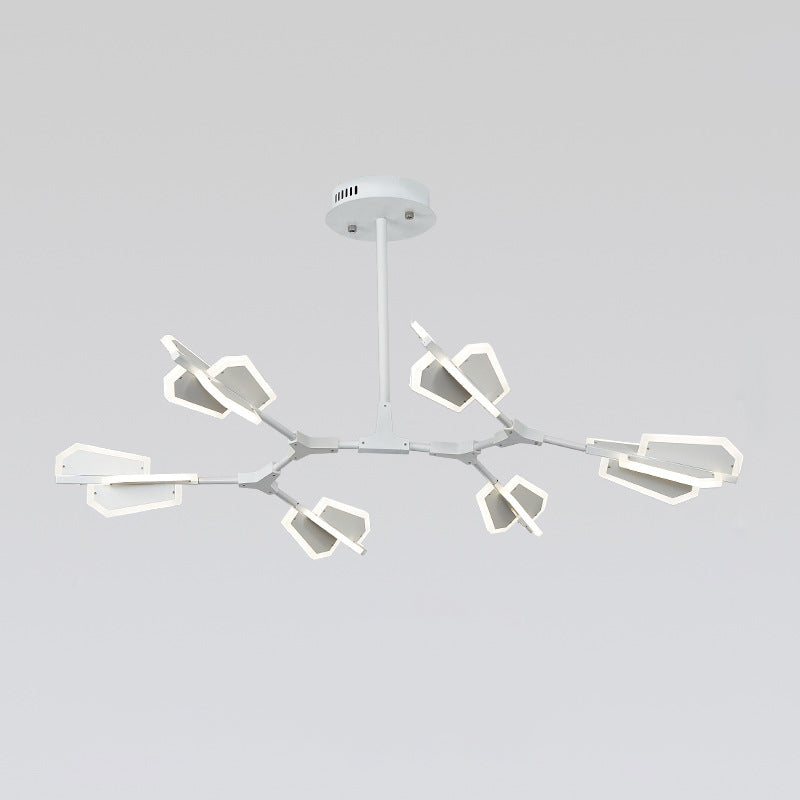 Branch Shaped Led Chandelier Light For Postmodern Metallic Living Room Ceiling Lighting