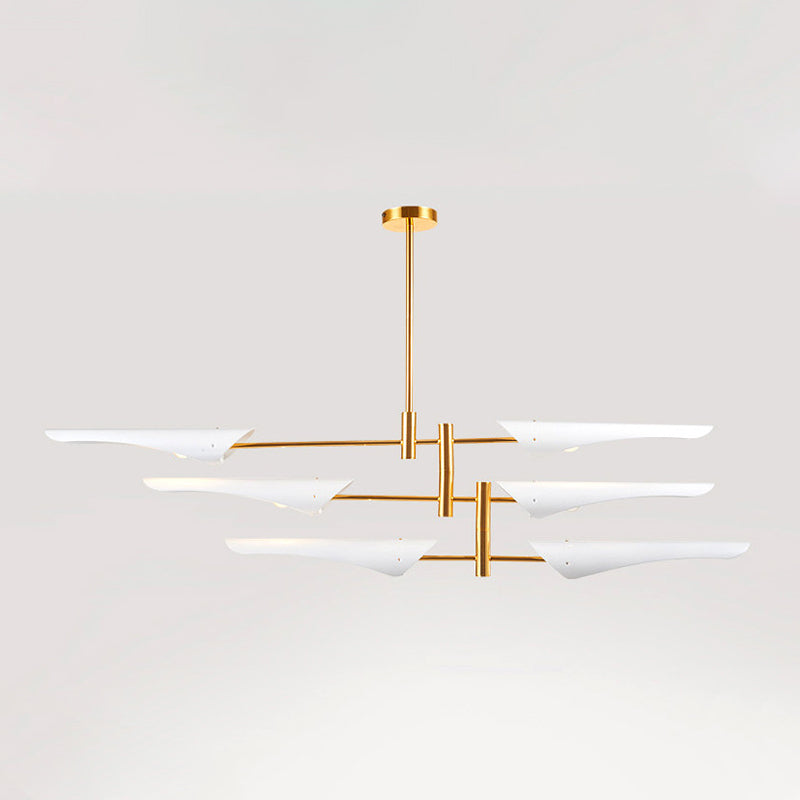 Modern Metallic Burst Chandelier Pendant Light For Living Room