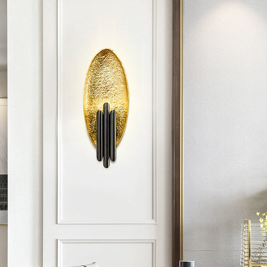 Postmodern Led Flush Wall Sconce: Stylish Oblong Shape For Living Rooms