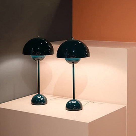 Bud Shaped Metallic Table Lamp With 2 Heads - Postmodern Style Nightstand Lighting