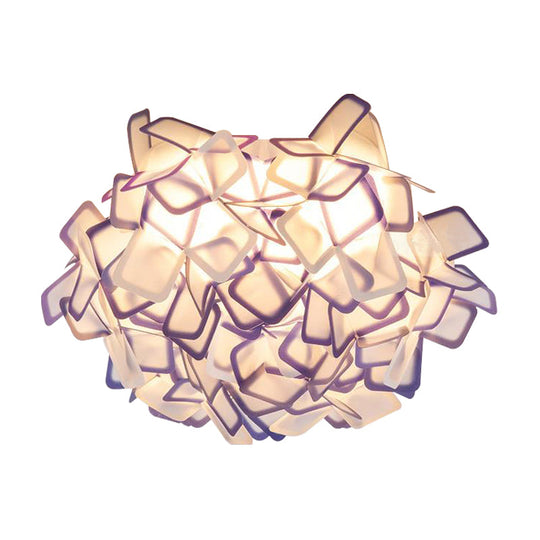 Contemporary Led Blossoming Flower Acrylic Flush Mount Ceiling Light Fixture In White/Black/Blue