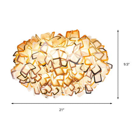 Contemporary Led Blossoming Flower Acrylic Flush Mount Ceiling Light Fixture In White/Black/Blue