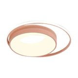 Modern Led Flush Mount Lighting In White/Pink/Blue - Round Acrylic Ceiling Lamp Fixture