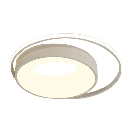 Modern Led Flush Mount Lighting In White/Pink/Blue - Round Acrylic Ceiling Lamp Fixture