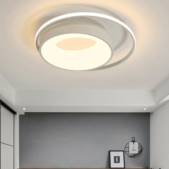 Modern Led Flush Mount Lighting In White/Pink/Blue - Round Acrylic Ceiling Lamp Fixture