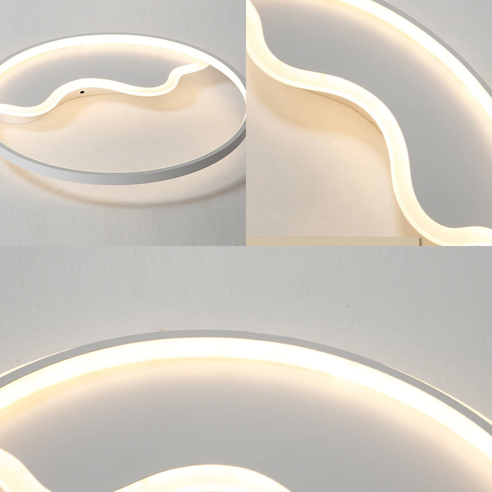 Contemporary Ring Flush Mount Led Lamp For Bedroom 18/21.5 - White/Pink/Blue With Warm/White Light