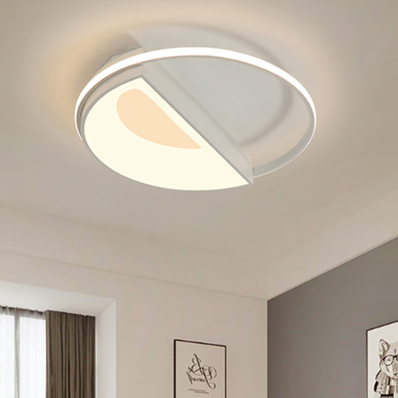 Contemporary Round Acrylic Flush Mount Lamp Led 18/21.5 Wide White/Pink/Blue For Bedroom In