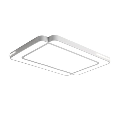Modernist Rectangular Flush Mount Acrylic Led Ceiling Light - White/Black Ideal For Living Room
