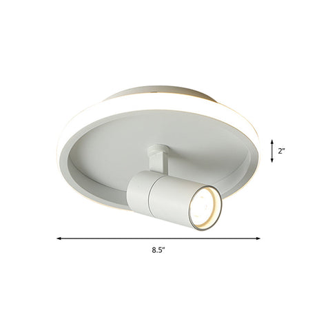Contemporary Led Flush Mount Ceiling Light In Black/White With Warm/White
