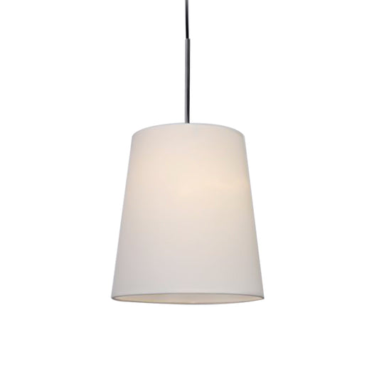 Modern Fabric Cylinder Pendant Light - Black/White/Flaxen 8’/11’ Wide