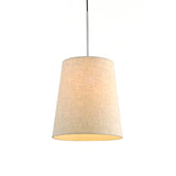 Modern Fabric Cylinder Pendant Light - Black/White/Flaxen 8’/11’ Wide