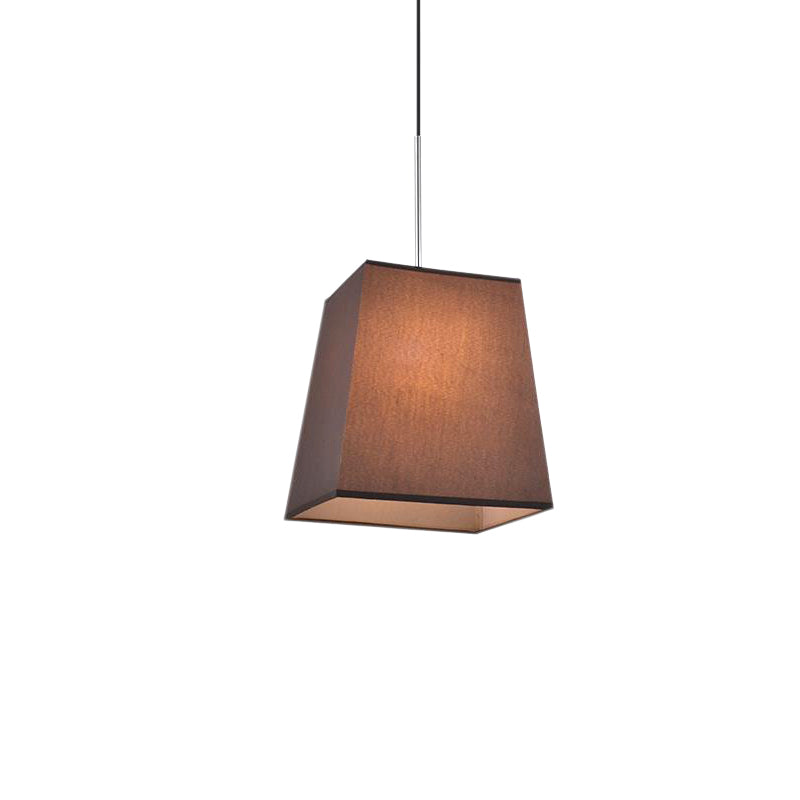 Modern Nordic Style Trapezoid Fabric Pendant Lamp - 1 Light White/Black/Coffee 8’/11’ Wide