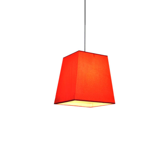 Modern Nordic Style Trapezoid Fabric Pendant Lamp - 1 Light White/Black/Coffee 8’/11’ Wide