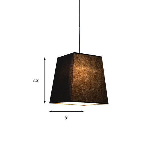 Modern Nordic Style Trapezoid Fabric Pendant Lamp - 1 Light White/Black/Coffee 8’/11’ Wide