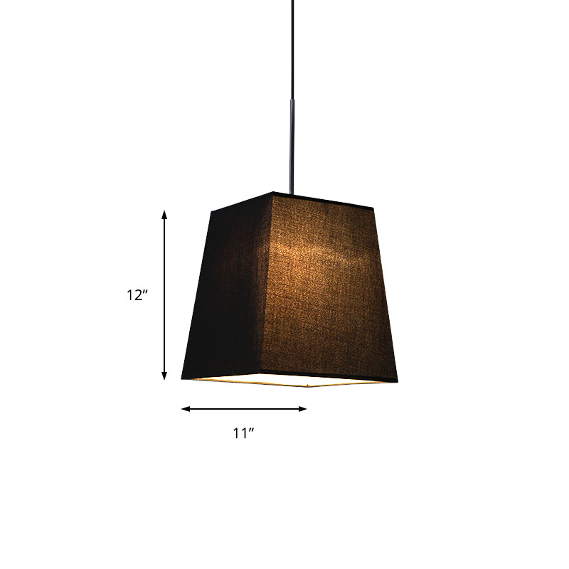 Modern Nordic Trapezoid Fabric Pendant Lamp - 1 Light White/Black/Coffee 8/11 Wide