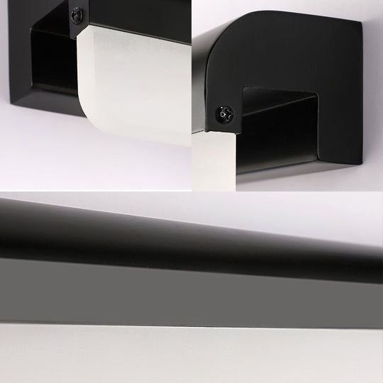 Contemporary Led Vanity Wall Sconce In White/Black Acrylic - 16/19.5/23.5 Wide