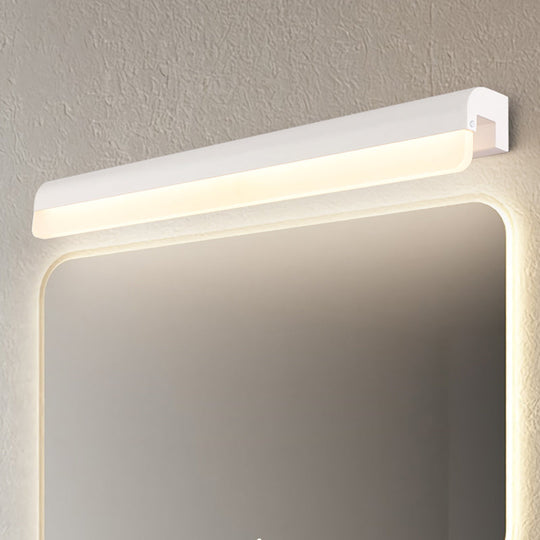 Contemporary Led Vanity Wall Sconce In White/Black Acrylic - 16/19.5/23.5 Wide White / 16 Warm