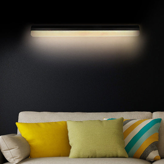 Contemporary Led Vanity Wall Sconce In White/Black Acrylic - 16/19.5/23.5 Wide